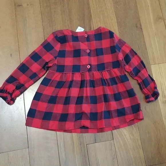 Carters Red Buffalo Plaid‎ Blouse - Picture 2 of 4